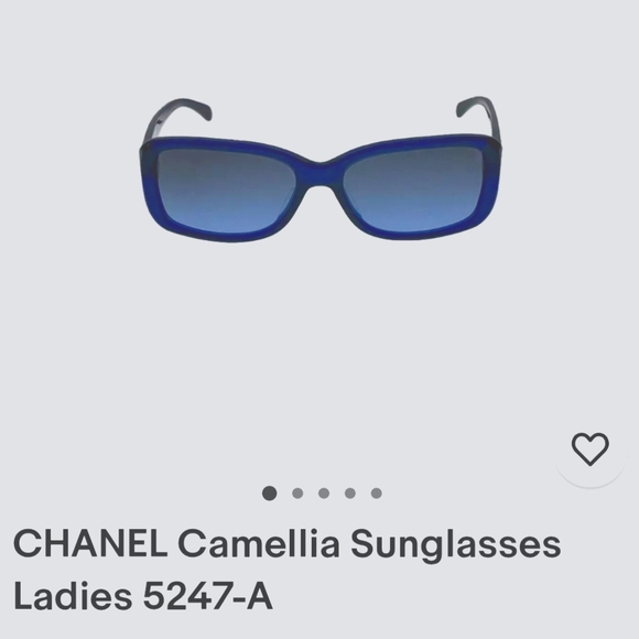 Chanel Camellia Sunglasses, Navy Blue - Picture 1 of 13